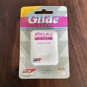 New Glide Tape Dental Ribbon Floss By Gore 27.4 Yards USA Made Vintage